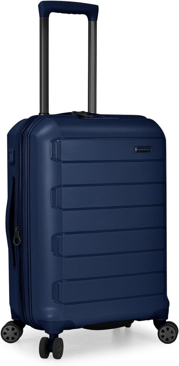 Traveler's Choice Pagosa Indestructible Hardshell Expandable Spinner Luggage, Navy, 2 Piece Set - Image 3