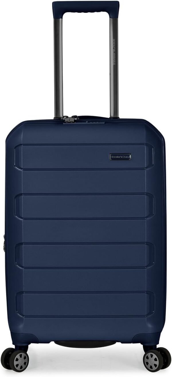Traveler's Choice Pagosa Indestructible Hardshell Expandable Spinner Luggage, Navy, 2 Piece Set - Image 2