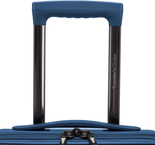 Traveler's Choice Pagosa Indestructible Hardshell Expandable Spinner Luggage, Navy, 2 Piece Set - Image 10