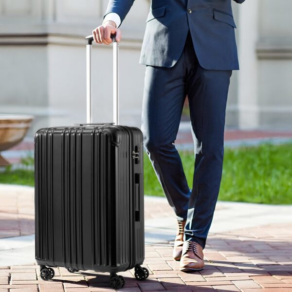 COOLIFE Luggage Expandable Suitcase PC+ABS 3 Piece Set with TSA Lock Spinner Carry on 20in24in28in (Teal, 3 piece set) - Image 2