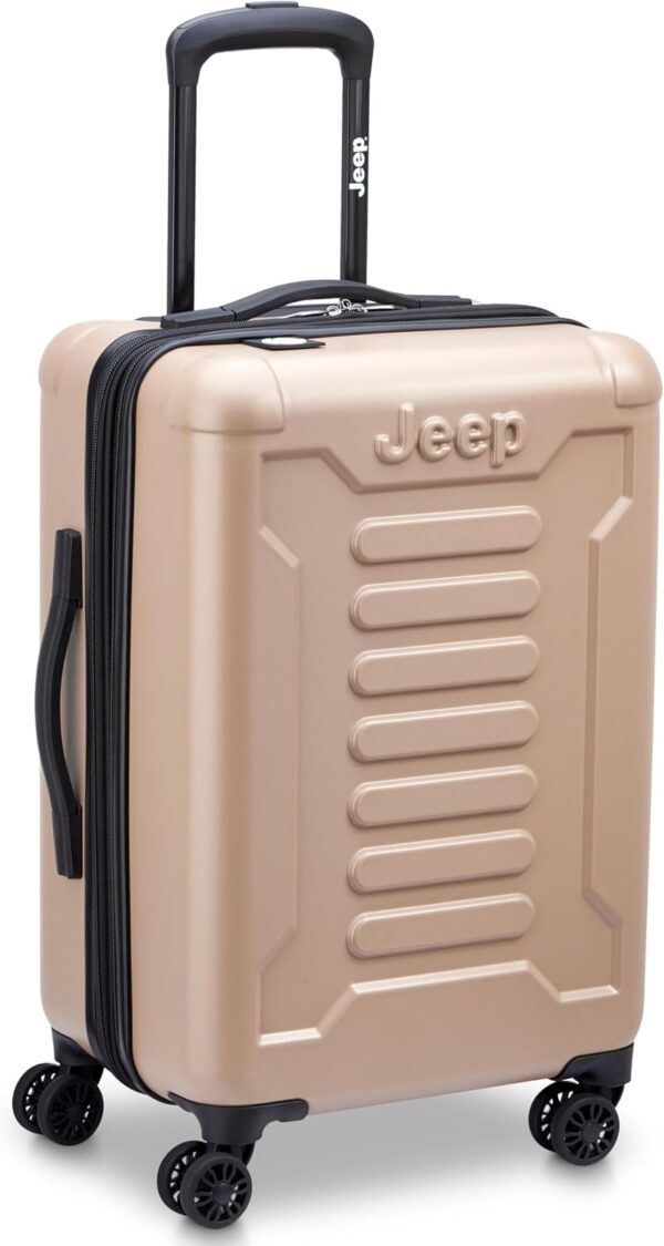 Jeep JH004C Hardside Expandable Luggage with Spinner Wheels, Beige, 2 Piece Set 20/28 Inch - Image 2