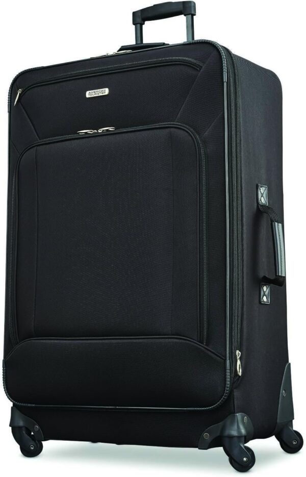 American Tourister Fieldbrook XLT Softside Upright Luggage, Black, 4-Piece Set (BB/DF/21/25) - Image 2