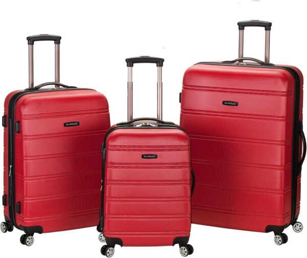 Rockland Melbourne Hardside Expandable Luggage with Spinner Wheels, RED, 3-Piece Set (20/24/28)