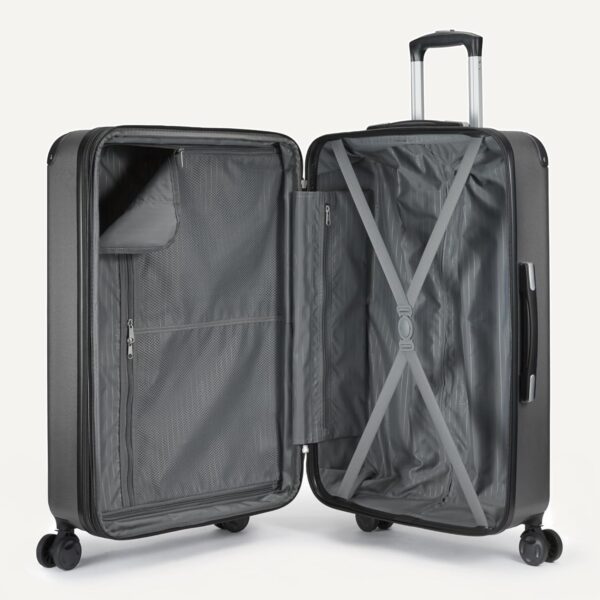 Amazon Basics 4-Piece Luggage Set, Including Two Hardside Suitcases With Multi-directional Spinner Wheels (22" Carry-On and 28" Checked), 15" Tote Bag and 10" Compact Travel Bag, Black - Image 5