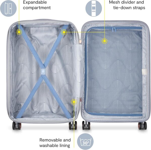 DELSEY PARIS Cruise 3.0 Hardside Expandable Luggage with Spinner Wheels, Graphite, 2 Piece Set (21/28) - Image 3