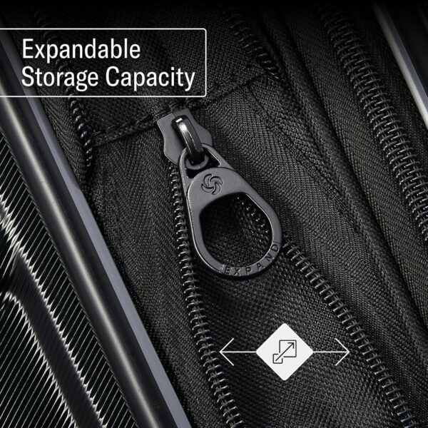 Samsonite Omni 2 Hardside Expandable Luggage with Spinner Wheels, 2-Piece Set (19/24), Midnight Black - Image 5