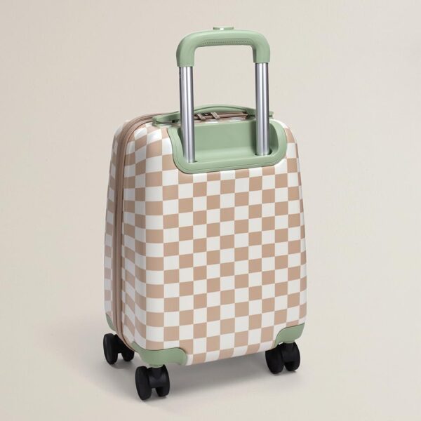 Itzy Ritzy Toddler Suitcase with Adjustable Handle, 360-Degree Spinner Wheels, 2 Interior Compartments and Hard Shell Design; Perfect Kids Luggage with Wheels for Ages 3 and Up (Checkerboard) - Image 8