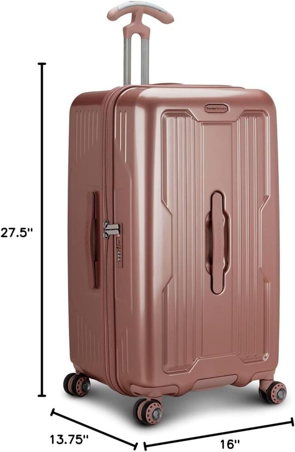 Traveler's Choice Ultimax II 26" Medium Trunk Spinner Luggage, Tie Down Straps, Pink Rose, Checked Inch - Image 10
