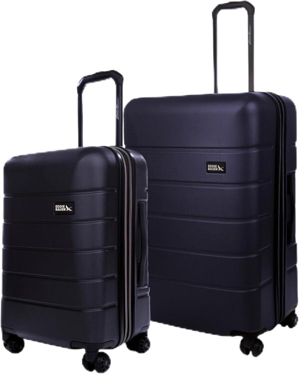 Eddie Bauer Glacier Hardside | Spinner Wheels | Expandable | Lightweight | Durable | Travel Essentials, Storm, 2-Piece Luggage Set