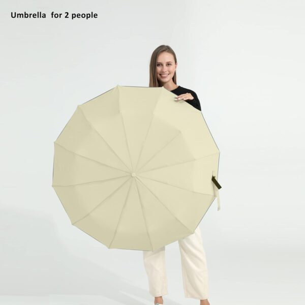 BAODINI Windproof Compact Rain Umbrella for Travel 42/46 Inch Premium Fabric Auto Open Perfect for Purse and Backpack Portable Umbrella for Women and Men - Image 3