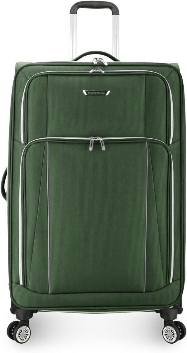 Traveler's Choice Lares Softside Expandable Luggage with Spinner Wheels, Green, 2 Piece Luggage Set - Image 2