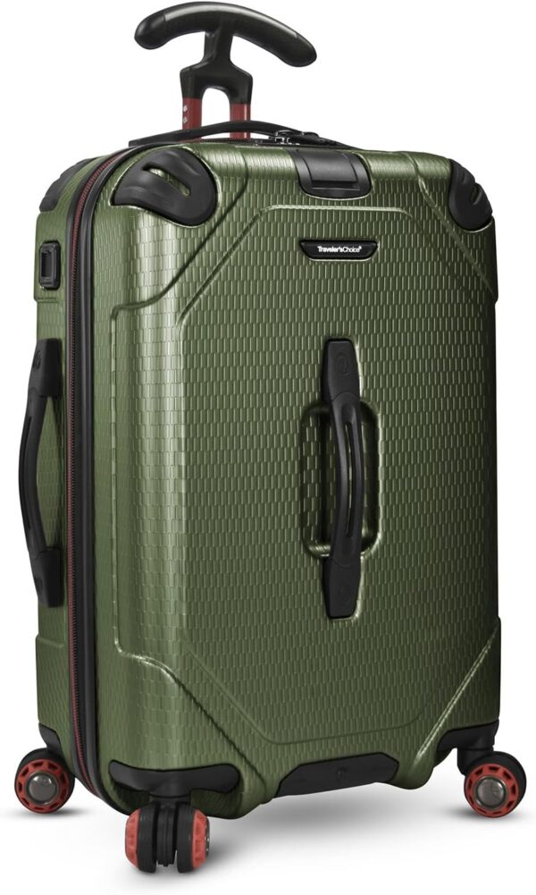 Traveler's Choice Maxporter II Hardside Polycarbonate Suitcase with Spinner Wheels, Dark Green, 22" Carry-On Luggage
