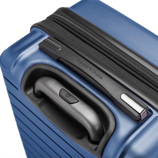 Traveler's Choice Archer Polycarbonate Hardside Spinner Luggage Set, Blue, Carry-On 21-Inch, Tie Down Straps - Image 7