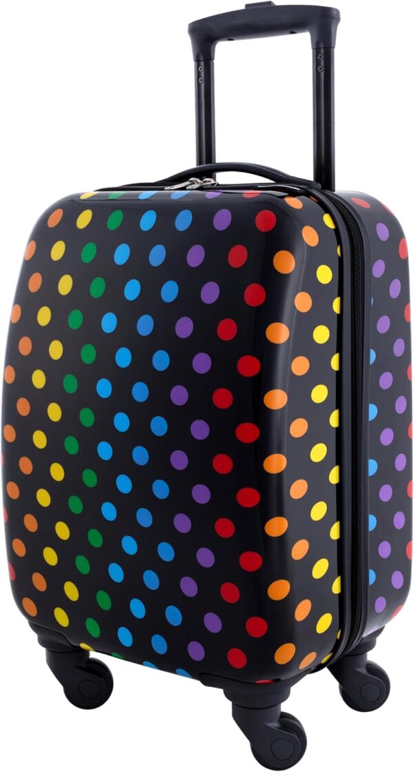 Travelers Club 5 Piece Kids' Luggage Set, Black Polkadot - Image 3