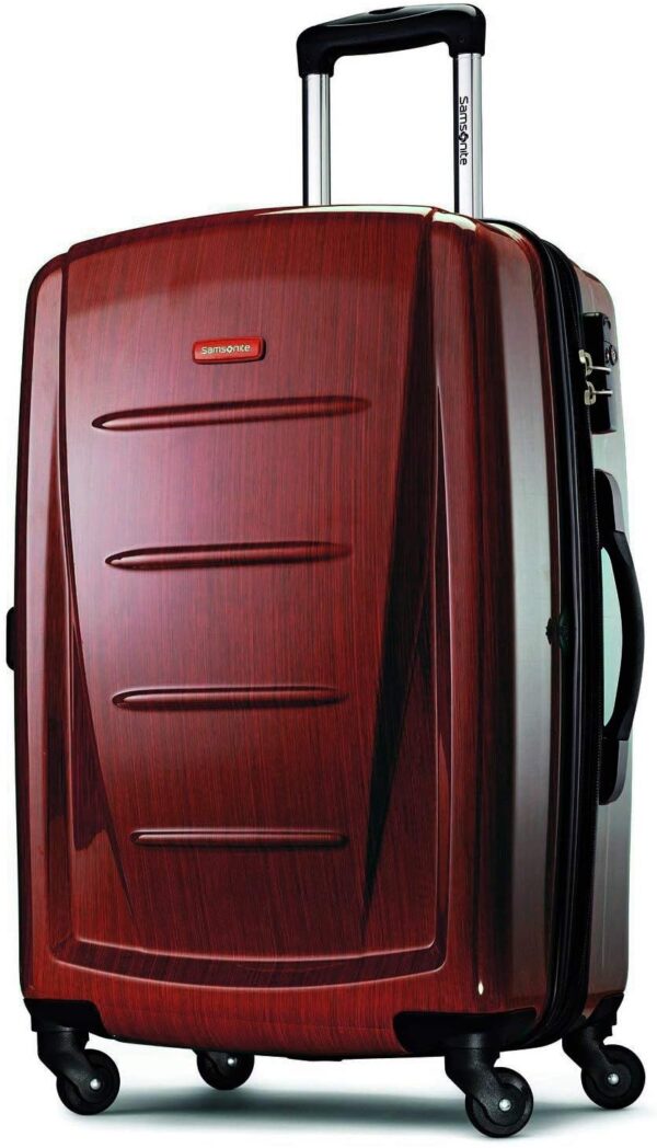 Samsonite Winfield 2 Hardside Expandable Luggage with Spinner Wheels, Burgundy, Checked-Medium 24-Inch - Image 4