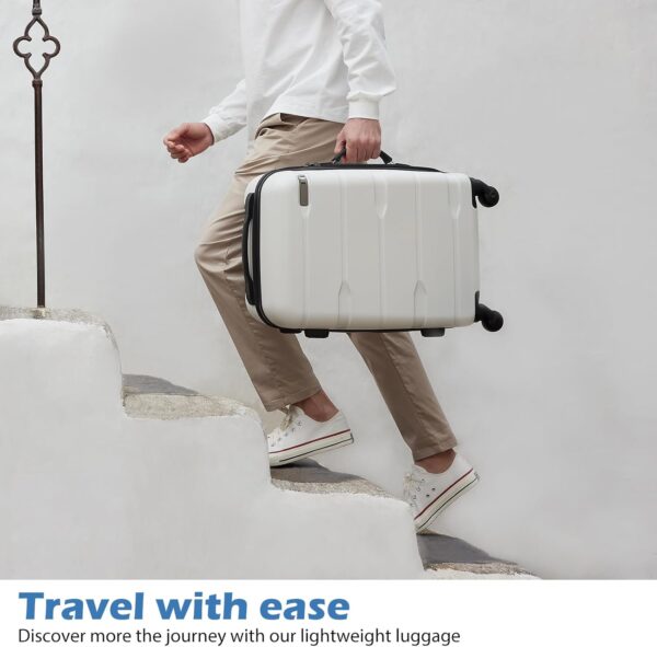 Coolife Luggage Expandable 3 Piece Sets PC+ABS Spinner Suitcase 20 inch 24 inch 28 inch (Teal., 3 piece set) - Image 2