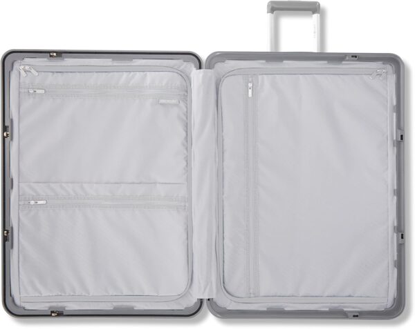 Framelock Max 21” Carry-On Hardshell Zipperless Luggage - Highly Secure Integrated Eazylock™ Mechanism - RightHeight™ Adjustable Handle System - 360° Spinner Wheels - Airline Approved - Glacial Silver - Image 4