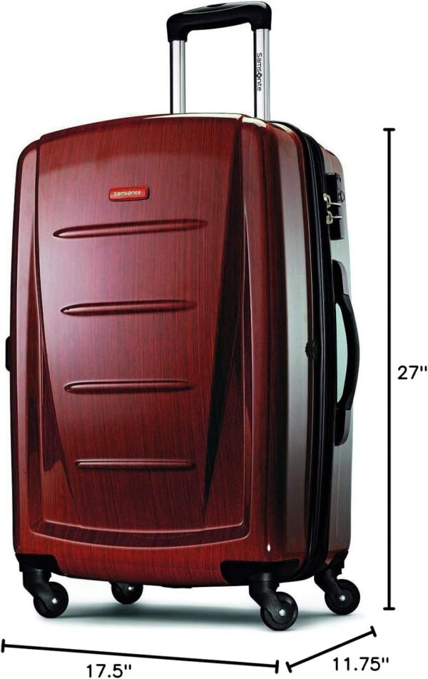 Samsonite Winfield 2 Hardside Expandable Luggage with Spinner Wheels, Burgundy, Checked-Medium 24-Inch - Image 7