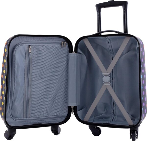 Travelers Club 5 Piece Kids' Luggage Set, Black Polkadot - Image 4