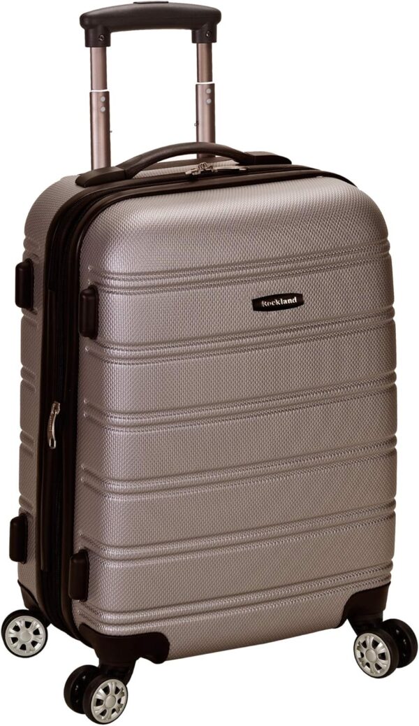 Rockland Melbourne Hardside Expandable Spinner Wheel Luggage, Silver, Carry-On 20-Inch