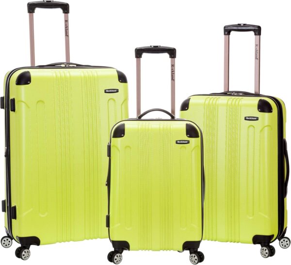 Rockland London Hardside Spinner Wheel Luggage, Green, 28-24-20-Inch