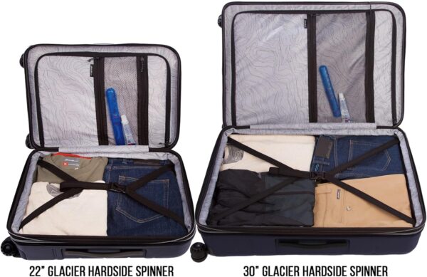 Eddie Bauer Glacier Hardside | Spinner Wheels | Expandable | Lightweight | Durable | Travel Essentials, Storm, 2-Piece Luggage Set - Image 2