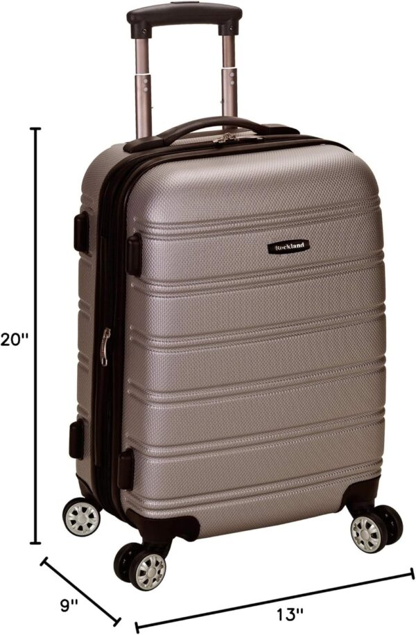Rockland Melbourne Hardside Expandable Spinner Wheel Luggage, Silver, Carry-On 20-Inch - Image 7