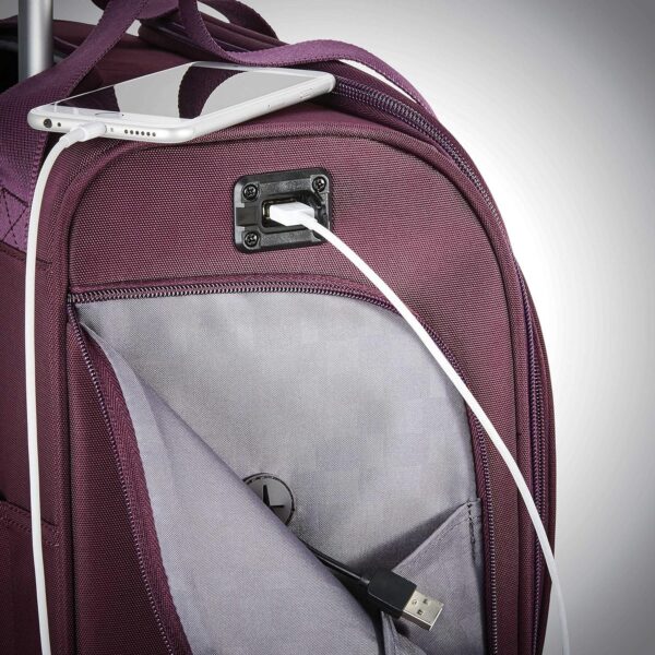 Samsonite Underseat Carry-On Spinner With USB Port, Purple, One Size - Image 5